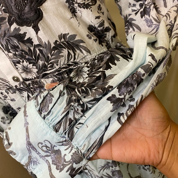 By Anthropologie Lavinia Embroidered Shirt Dress - Picture 11 of 12